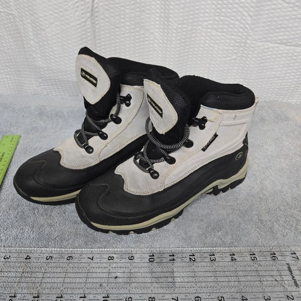 Polaris Mens Thermolite Winter Snow Boots Grey Black‎ Leather Size 9 077070303